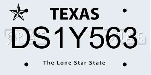 DS1Y563 Texas License Plate