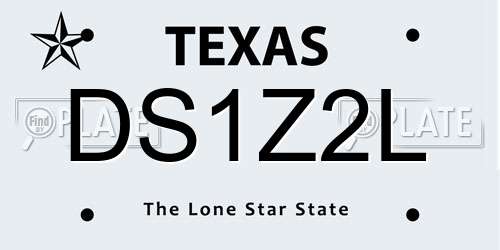 DS1Z2L Texas License Plate