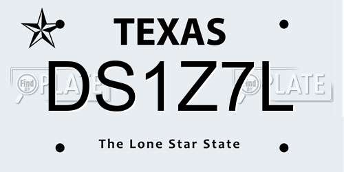 DS1Z7L Texas License Plate