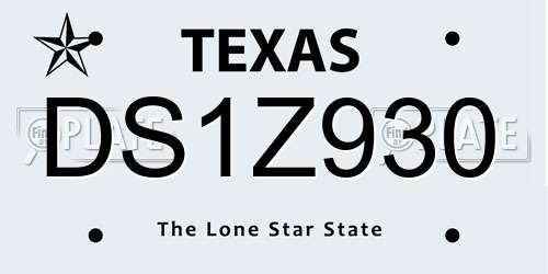 DS1Z930 Texas License Plate