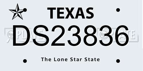 DS23836 Texas License Plate