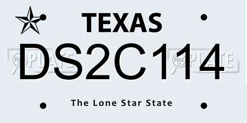 DS2C114 Texas License Plate