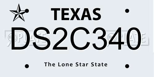 DS2C340 Texas License Plate