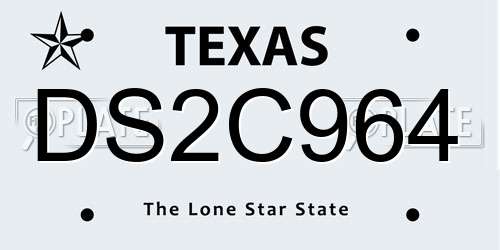 DS2C964 Texas License Plate