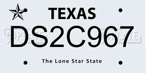 DS2C967 Texas License Plate