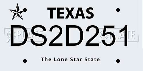 DS2D251 Texas License Plate