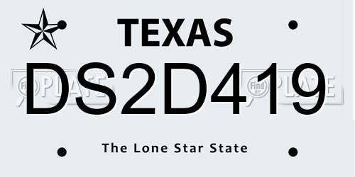 DS2D419 Texas License Plate