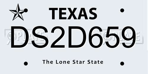 DS2D659 Texas License Plate