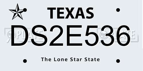 DS2E536 Texas License Plate