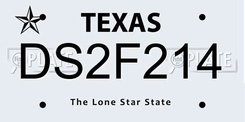 DS2F214 Texas License Plate