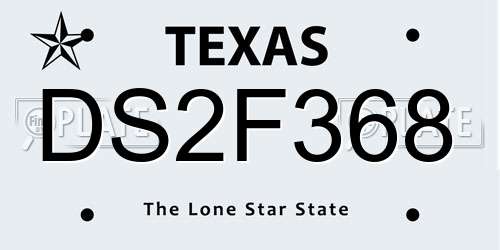 DS2F368 Texas License Plate