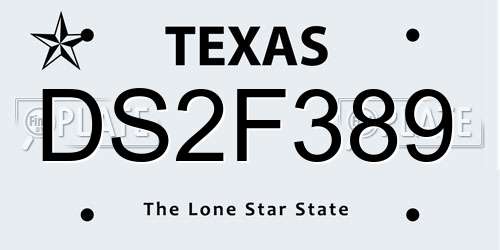 DS2F389 Texas License Plate