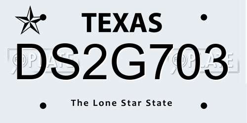 DS2G703 Texas License Plate