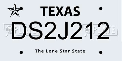 DS2J212 Texas License Plate