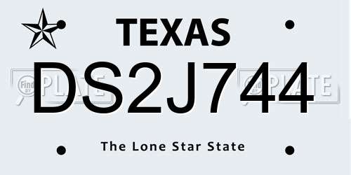 DS2J744 Texas License Plate