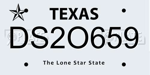 DS2O659 Texas License Plate