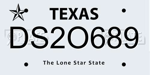 DS2O689 Texas License Plate