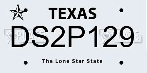 DS2P129 Texas License Plate