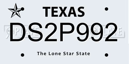 DS2P992 Texas License Plate