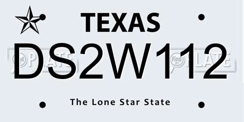DS2W112 Texas License Plate