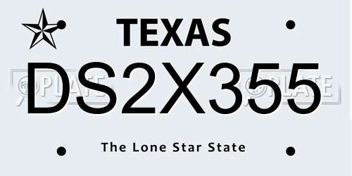 DS2X355 Texas License Plate
