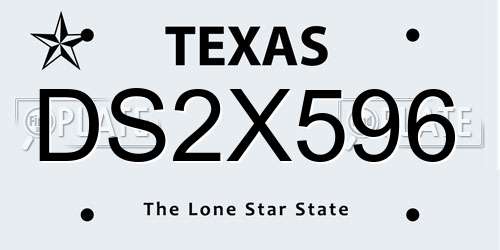 DS2X596 Texas License Plate