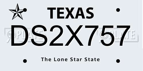 DS2X757 Texas License Plate