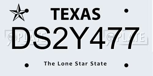 DS2Y477 Texas License Plate