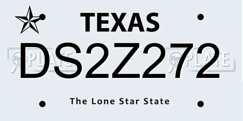 DS2Z272 Texas License Plate