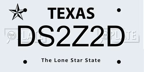DS2Z2D Texas License Plate