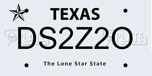 DS2Z2O Texas License Plate