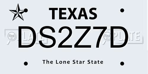 DS2Z7D Texas License Plate
