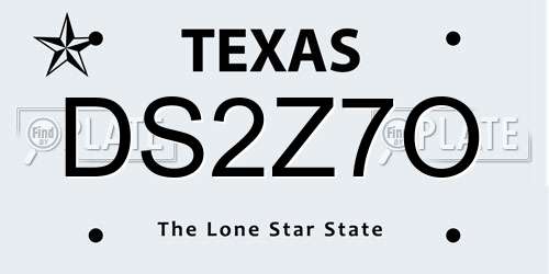 DS2Z7O Texas License Plate