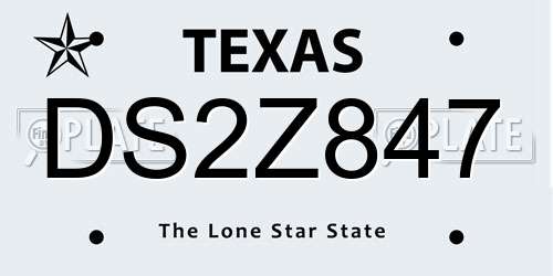 DS2Z847 Texas License Plate