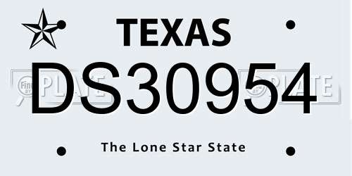 DS30954 Texas License Plate