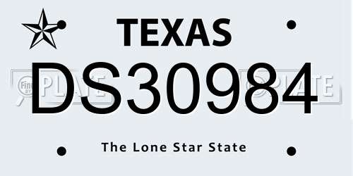 DS30984 Texas License Plate