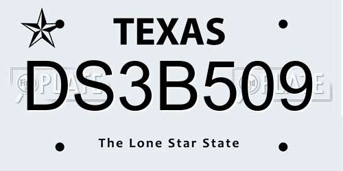 DS3B509 Texas License Plate