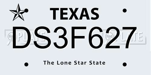 DS3F627 Texas License Plate