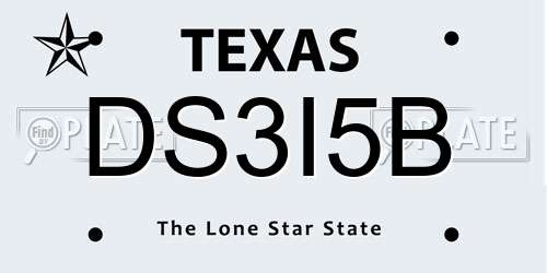 DS3I5B Texas License Plate