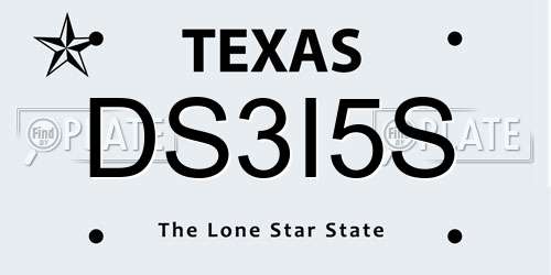 DS3I5S Texas License Plate