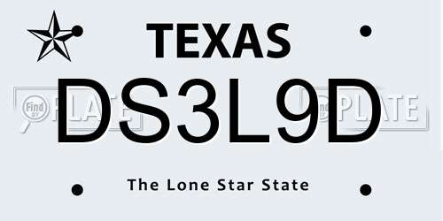 DS3L9D Texas License Plate
