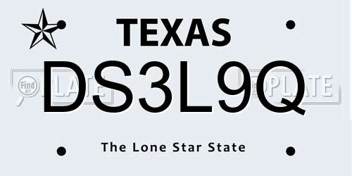 DS3L9Q Texas License Plate