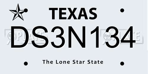 DS3N134 Texas License Plate