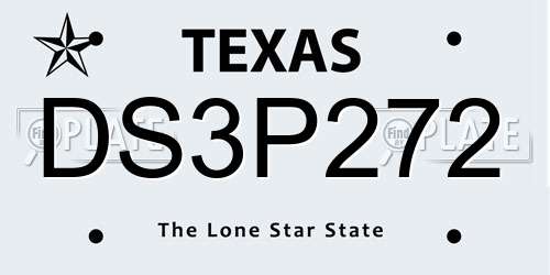 DS3P272 Texas License Plate