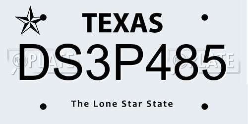 DS3P485 Texas License Plate