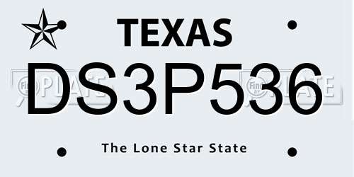 DS3P536 Texas License Plate