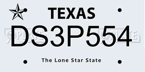 DS3P554 Texas License Plate