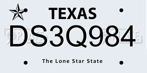 DS3Q984 Texas License Plate