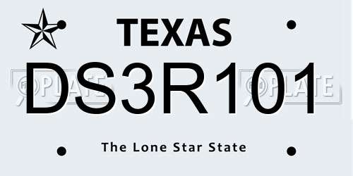 DS3R101 Texas License Plate