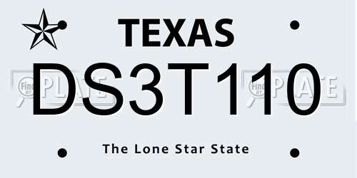 DS3T110 Texas License Plate